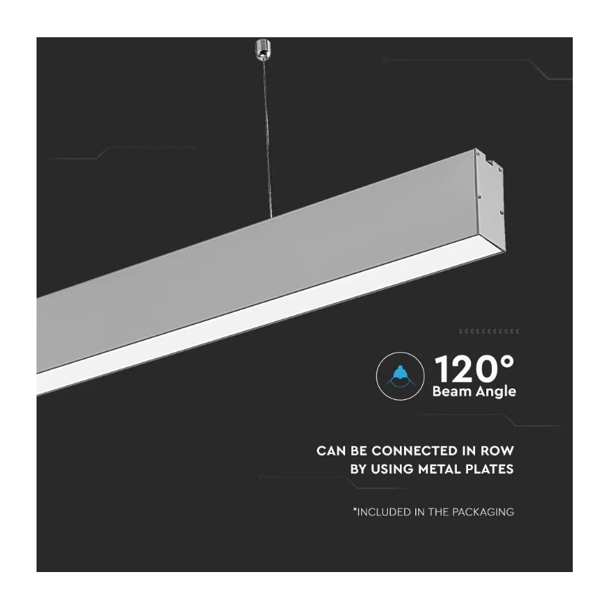 LED Ljuskrona med upphängning SAMSUNG CHIP LED/40W/230V 4000K silver