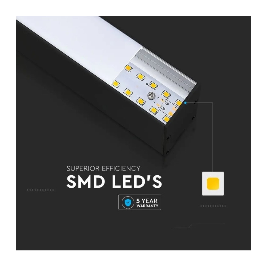 LED Ljuskrona med upphängning SAMSUNG CHIP LED/40W/230V 6400K svart