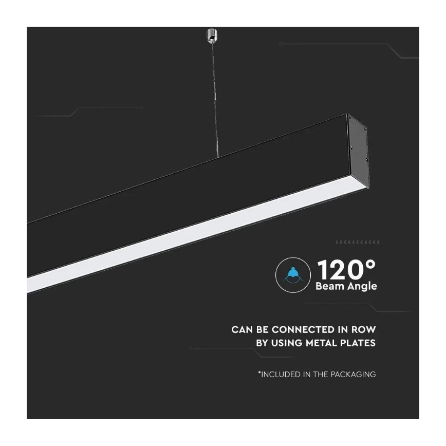 LED Ljuskrona med upphängning SAMSUNG CHIP LED/40W/230V 6400K svart