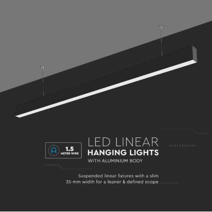 LED Ljuskrona med upphängning SAMSUNG CHIP LED/40W/230V 6400K svart