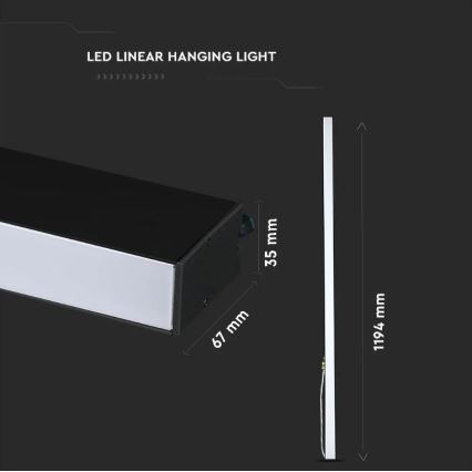 LED Ljuskrona med upphängning SAMSUNG CHIP LED/40W/230V 6400K svart