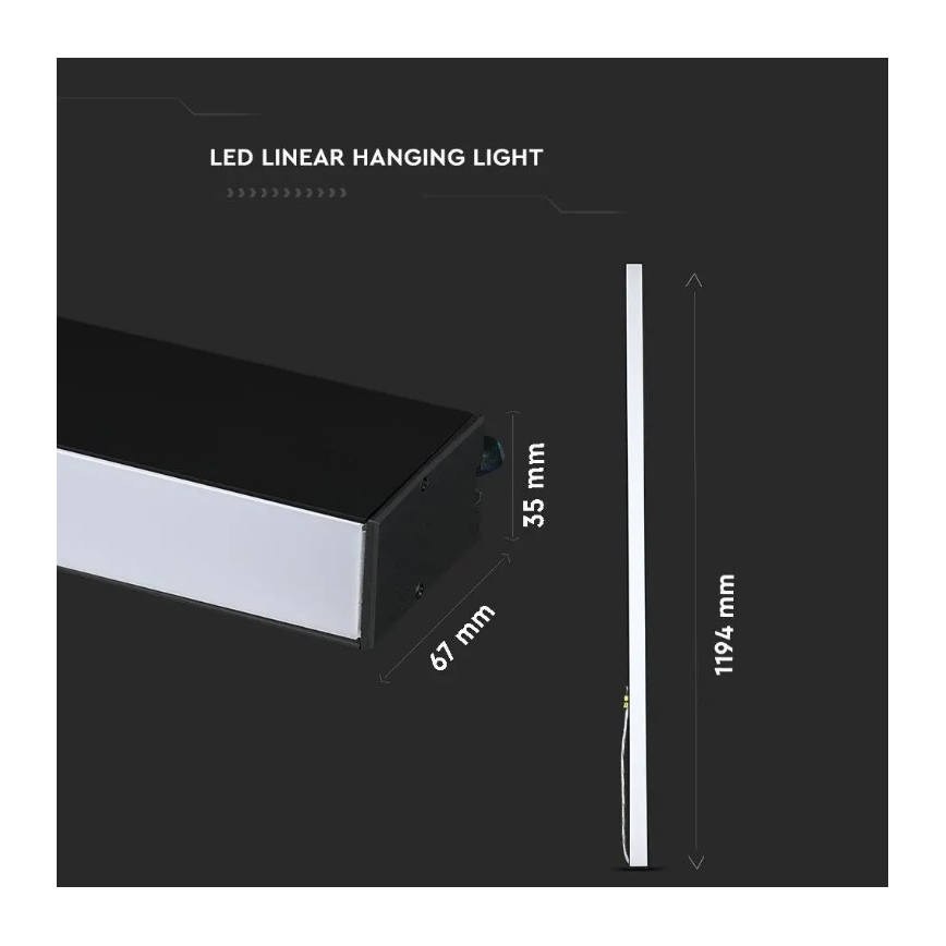 LED Ljuskrona med upphängning SAMSUNG CHIP LED/40W/230V 6400K svart