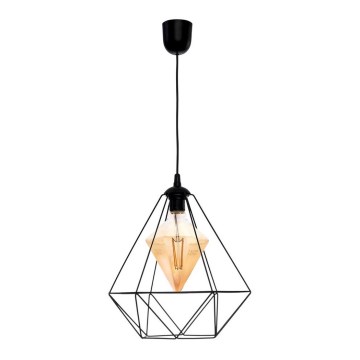 LED Ljuskrona med upphängningsrem ALAMBRE 1xE27/4W/230V svart