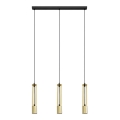 LED Ljuskrona med upphängningsrem BARS 3xGU10/4,8W/230V gyllene