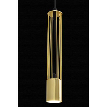 LED Ljuskrona med upphängningsrem BARS 3xGU10/4,8W/230V gyllene/svart