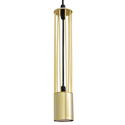 LED Ljuskrona med upphängningsrem BARS 3xGU10/4,8W/230V gyllene/svart
