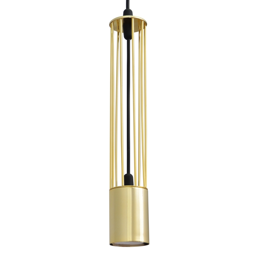 LED Ljuskrona med upphängningsrem BARS 3xGU10/4,8W/230V gyllene/svart