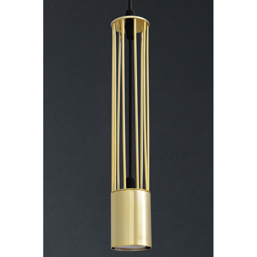 LED Ljuskrona med upphängningsrem BARS 3xGU10/4,8W/230V gyllene/svart
