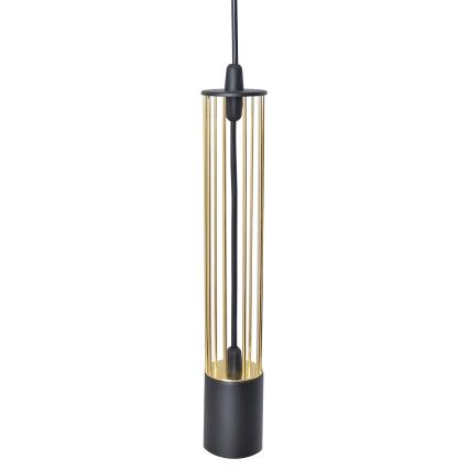 LED Ljuskrona med upphängningsrem BARS 3xGU10/4,8W/230V svart/gyllene