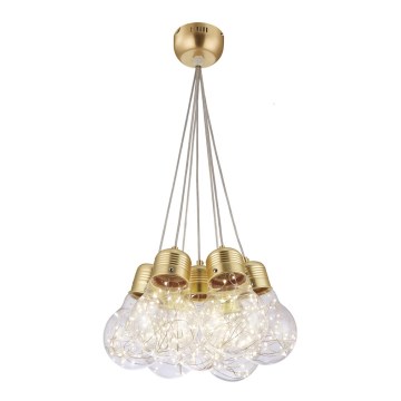 LED ljuskrona med upphängningsrem BULBS LED/30W/230V gyllene