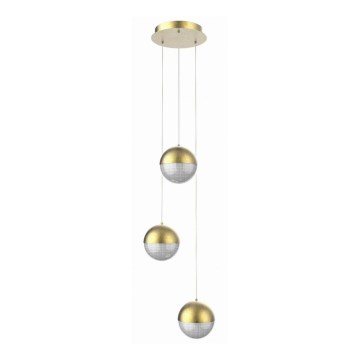 LED Ljuskrona med upphängningsrem  FURNI 3xLED/5W/230V gyllene 