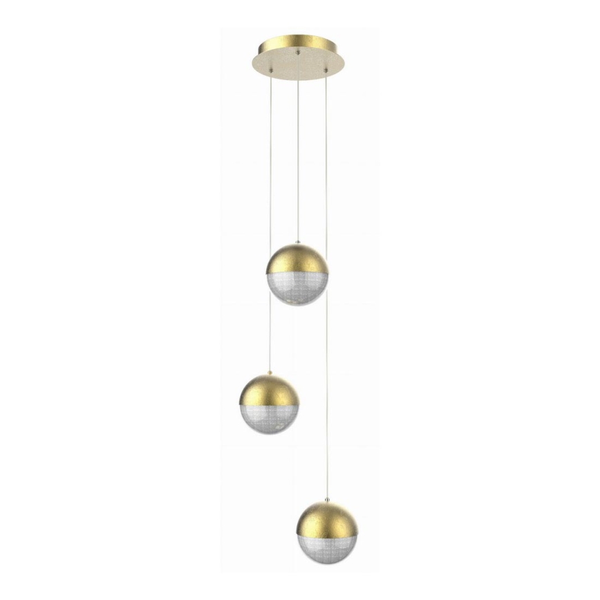 LED Ljuskrona med upphängningsrem  FURNI 3xLED/5W/230V gyllene 