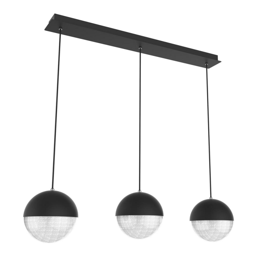 LED Ljuskrona med upphängningsrem  FURNI 3xLED/5W/230V svart 