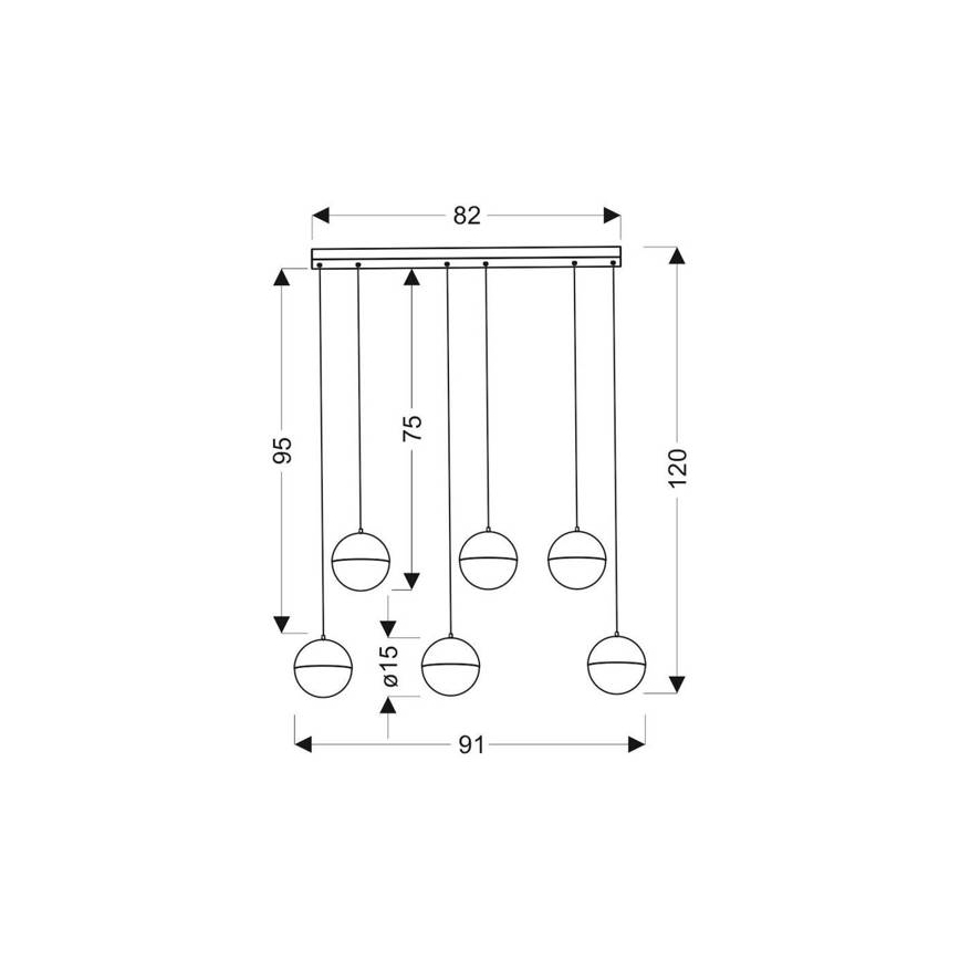 LED Ljuskrona med upphängningsrem  FURNI 6xLED/5W/230V
