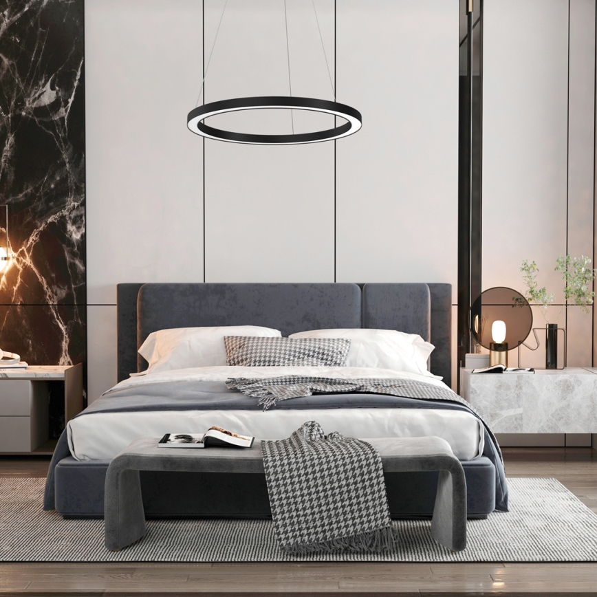 LED ljuskrona med upphängningsrem GALAXIA LED/26W/230V svart