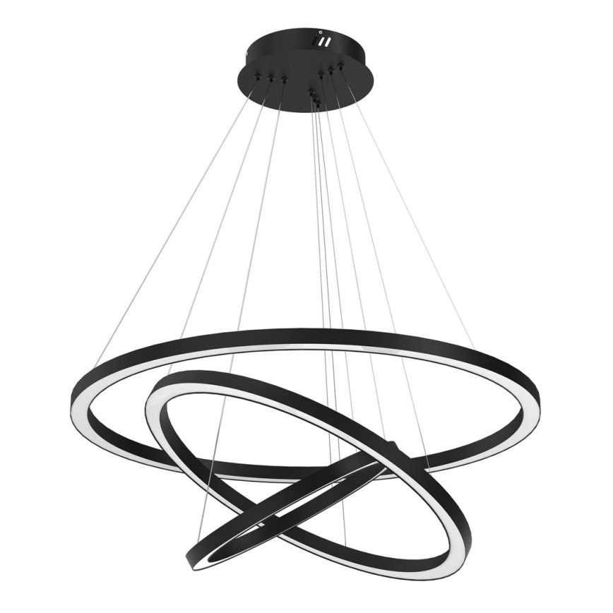 LED ljuskrona med upphängningsrem GALAXIA LED/85W/230V svart