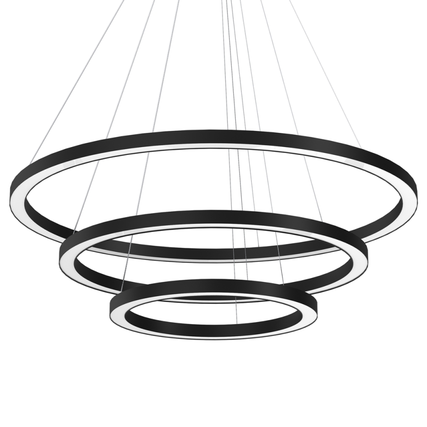 LED ljuskrona med upphängningsrem GALAXIA LED/85W/230V svart