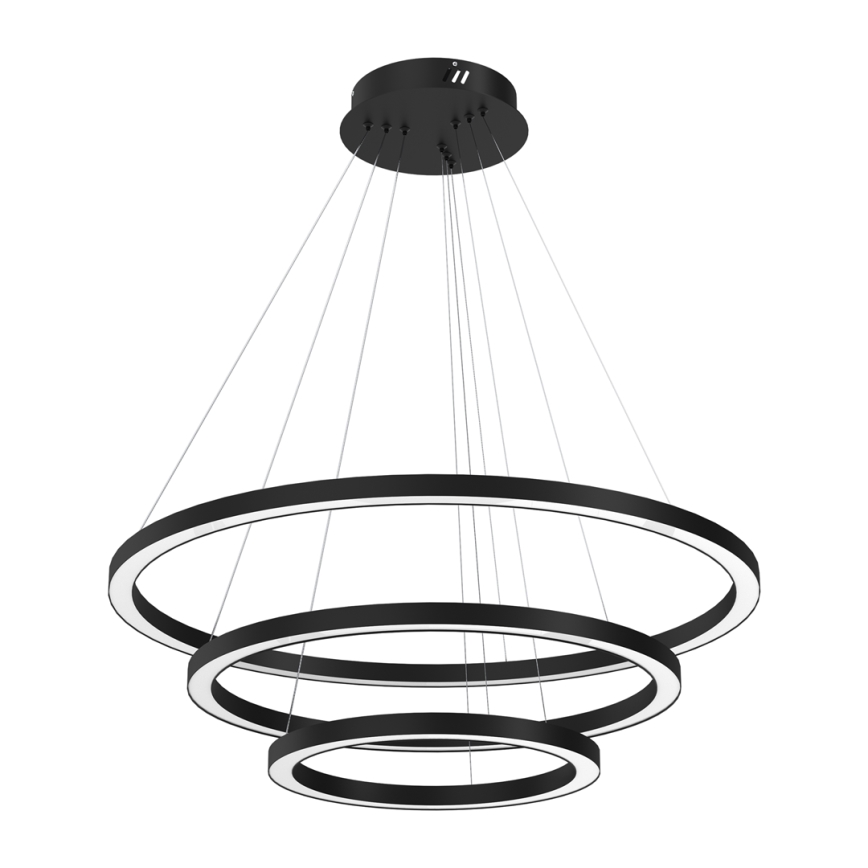 LED ljuskrona med upphängningsrem GALAXIA LED/85W/230V svart