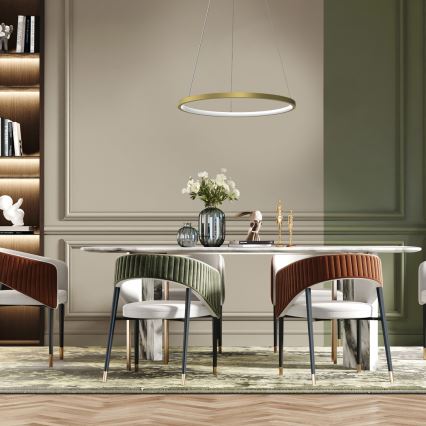 LED ljuskrona med upphängningsrem ROTONDA LED/27W/230V gyllene