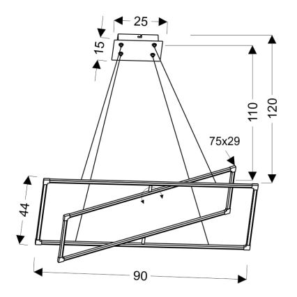 LED Ljuskrona med upphängningsrem  stEROS LED/45W/230V