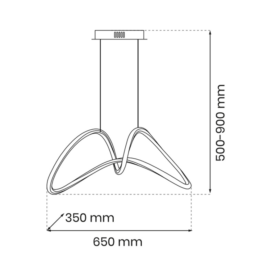 LED ljuskrona med upphängningsrem TESORO LED/48W/230V svart