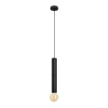LED Ljuskrona med upphängningsrem  TUBA 1xGU10/20W/230V svart 