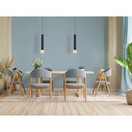 LED Ljuskrona med upphängningsrem  TUBA 1xGU10/20W/230V svart 
