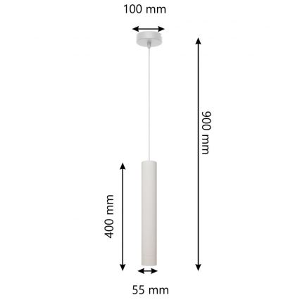 LED ljuskrona med upphängningsrem TUBA 1xGU10/4,8W/230V grå/matt krom