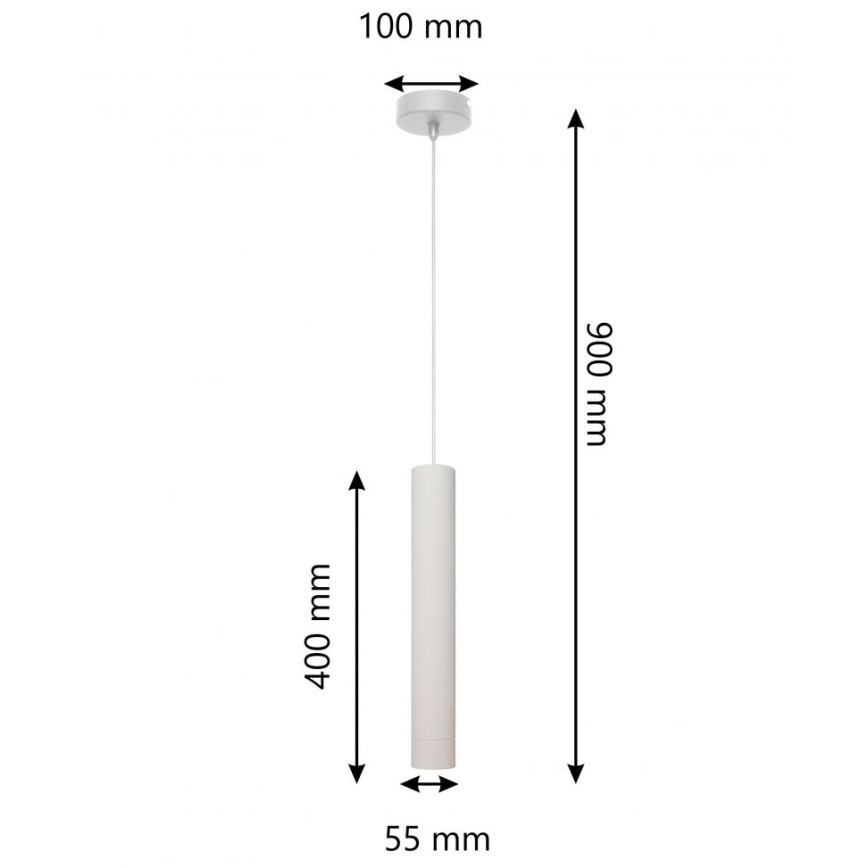 LED ljuskrona med upphängningsrem TUBA 1xGU10/4,8W/230V grå/matt krom