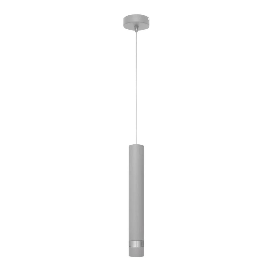 LED ljuskrona med upphängningsrem TUBA 1xGU10/4,8W/230V grå/skinande krom