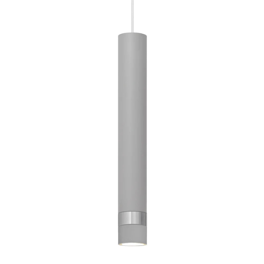 LED ljuskrona med upphängningsrem TUBA 1xGU10/4,8W/230V grå/skinande krom