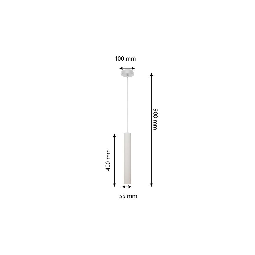 LED ljuskrona med upphängningsrem TUBA 1xGU10/4,8W/230V vit