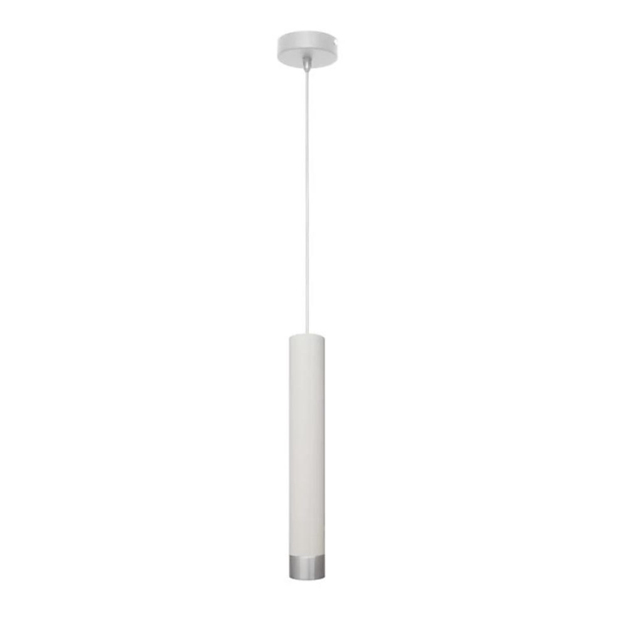 LED ljuskrona med upphängningsrem TUBA 1xGU10/4,8W/230V vit/matt krom