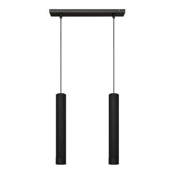 LED Ljuskrona med upphängningsrem TUBA 2xGU10/4,8W/230V svart