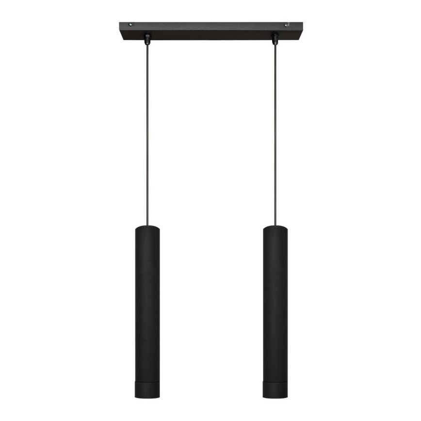 LED Ljuskrona med upphängningsrem TUBA 2xGU10/4,8W/230V svart