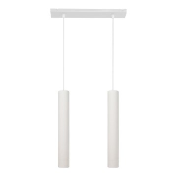 LED Ljuskrona med upphängningsrem TUBA 2xGU10/4,8W/230V vit