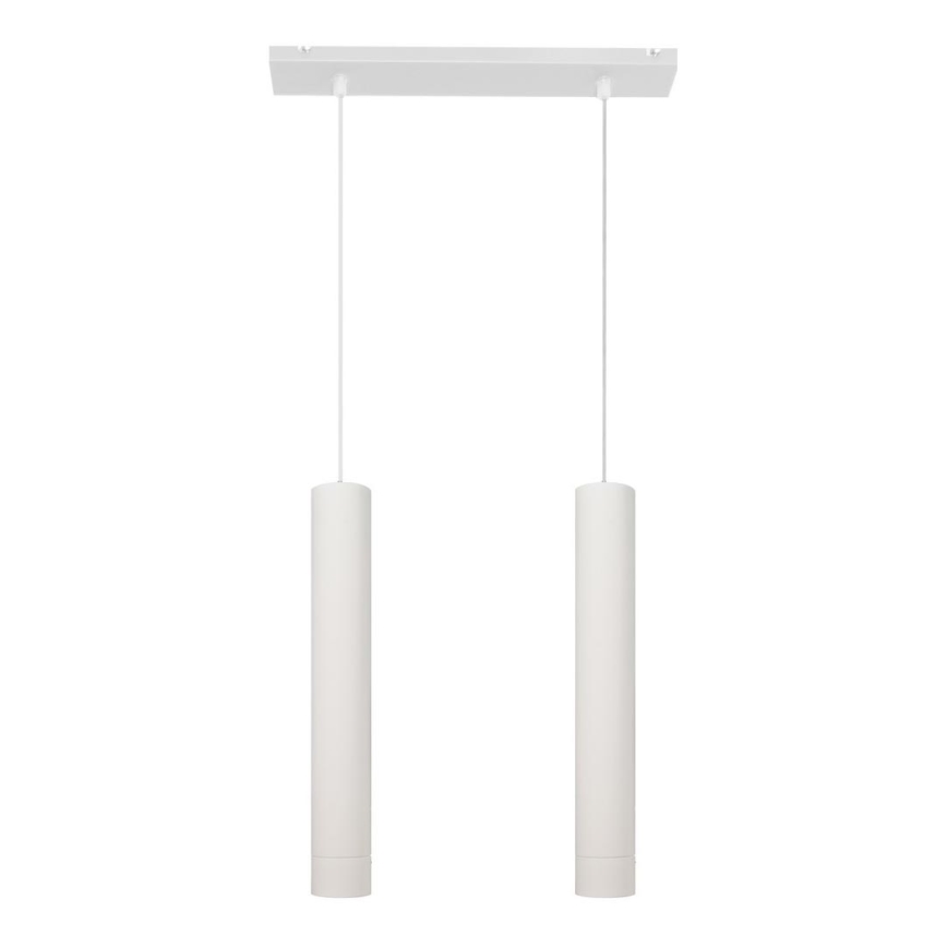 LED Ljuskrona med upphängningsrem TUBA 2xGU10/4,8W/230V vit