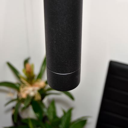 LED Ljuskrona med upphängningsrem TUBA 3xGU10/4,8W/230V svart