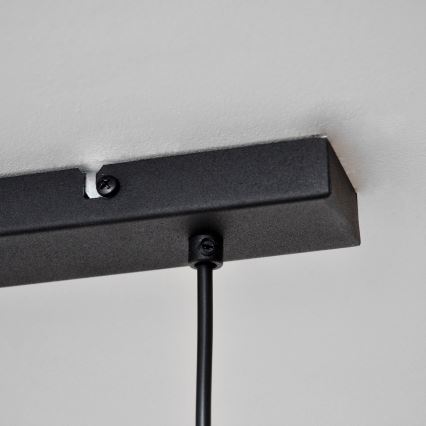 LED Ljuskrona med upphängningsrem TUBA 3xGU10/4,8W/230V svart