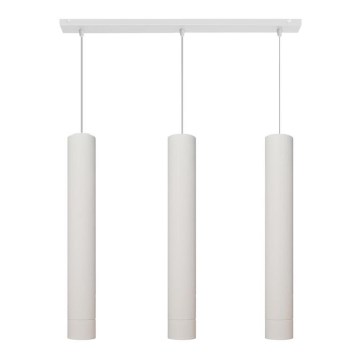 LED Ljuskrona med upphängningsrem TUBA 3xGU10/4,8W/230V vit