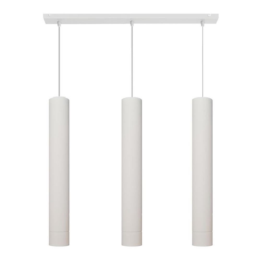 LED Ljuskrona med upphängningsrem TUBA 3xGU10/4,8W/230V vit