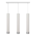 LED Ljuskrona med upphängningsrem TUBA 3xGU10/4,8W/230V vit/matt krom