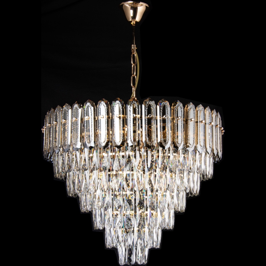 LED Ljuskrona på kedja 11xE27/60W/230V + 7xLED/6W diameter 60 cm guld