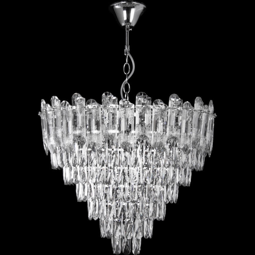 LED Ljuskrona på kedja 11xE27/60W/230V + 7xLED/6W diameter 60 cm skinande krom