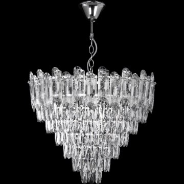 LED-ljuskrona på kedja 11xE27/60W/230V + 7xLED/6W Ø 60 cm polerad krom