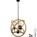 LED Ljuskrona på kedja ROPE GLOBO 3xE14/4,3W/230V