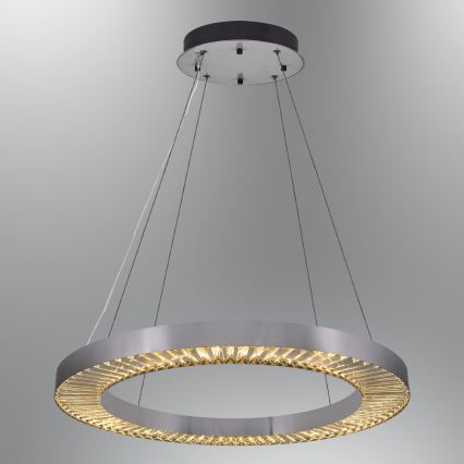 LED Ljuskrona på sladd JESI LED/85W/230V 3000K pr. 80 cm silver