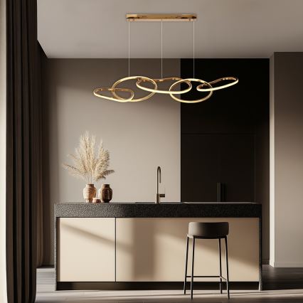 LED-ljuskrona på vajer ANNELI LED/45W/230V 125 cm guld