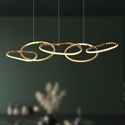 LED-ljuskrona på vajer ANNELI LED/45W/230V 125 cm guld
