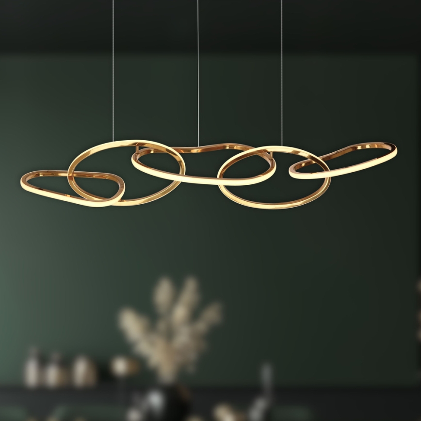 LED-ljuskrona på vajer ANNELI LED/45W/230V 125 cm guld